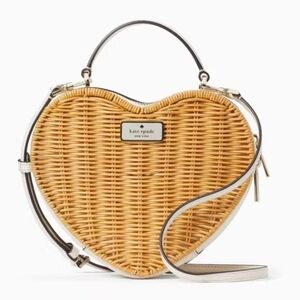Kate Spade Love Shack Heart Wicker Crossbody Bag Purse